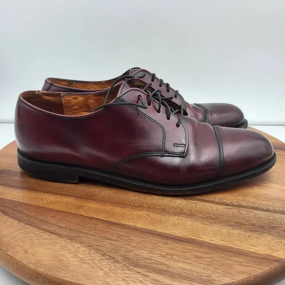 Vintage Cole Haan Oxford Dress Shoes Mens Sz 9 D Burgundy Cap Toe USA Made Derby